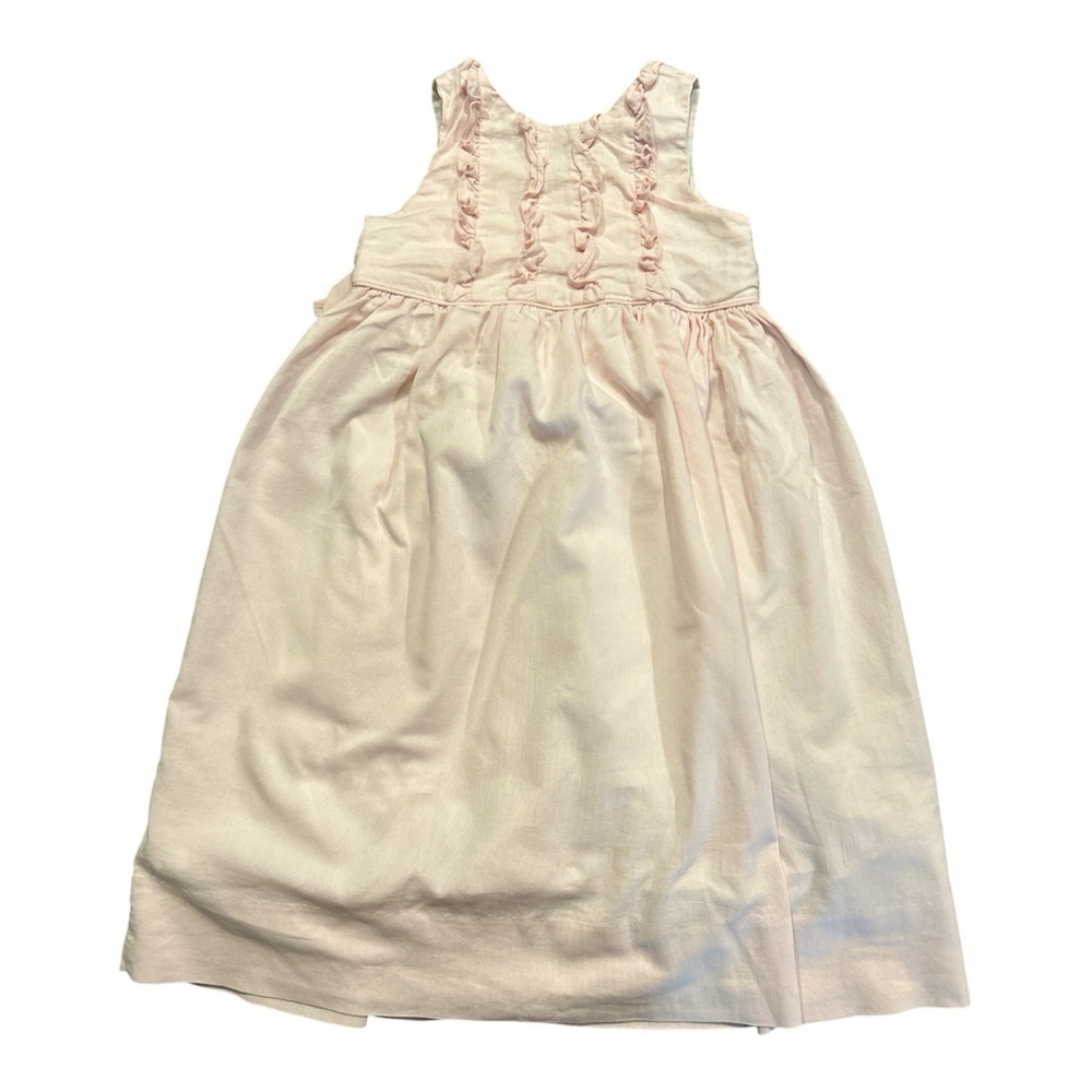 Vintage Peaches 'n Cream Pink Cotton Ruffle Bodice Sleeveless Maxi A-Line Size 4